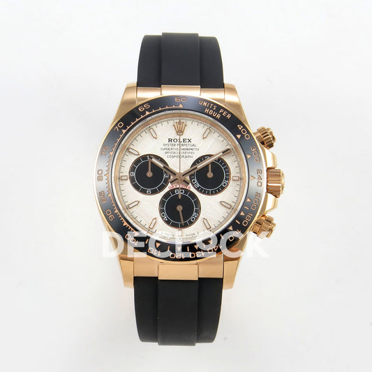 Rolex Daytona 126515 Clean Plus replica - front view of meteorite-style dial and Oysterflex strap