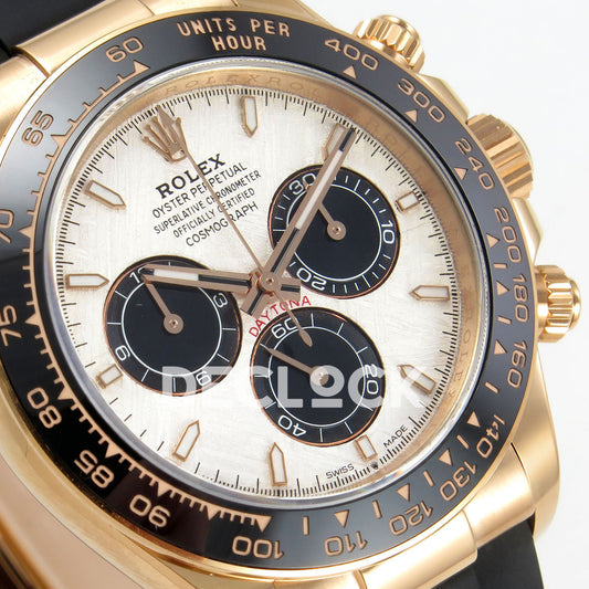 Rolex Daytona 126515 Clean Plus replica - angled meteorite-style dial close-up