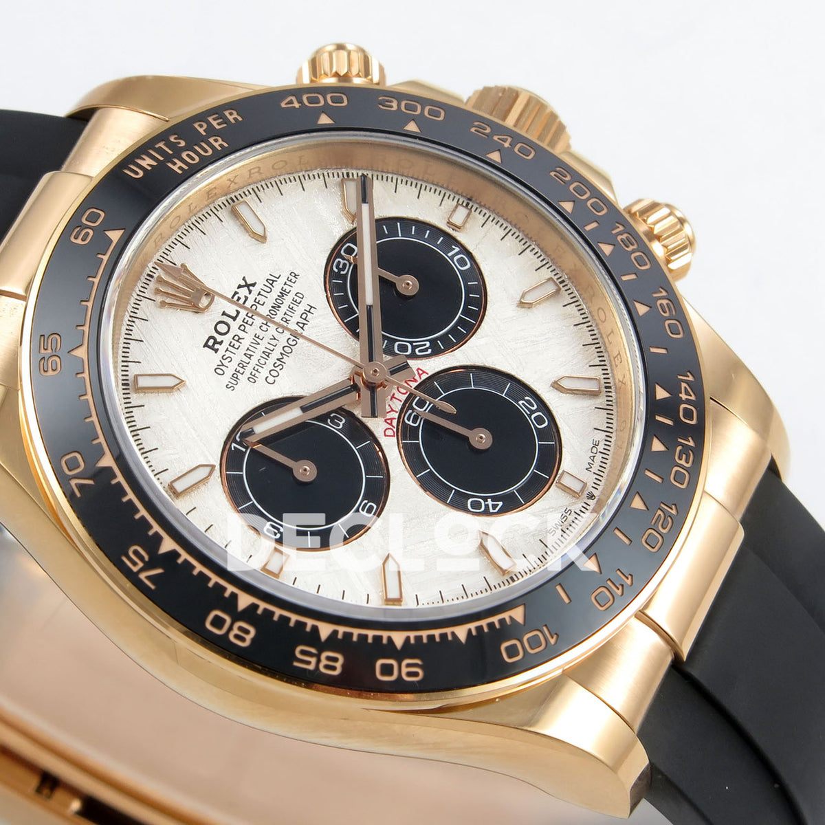 Rolex Daytona 126515 Clean Plus replica - opposite angled meteorite-style dial view