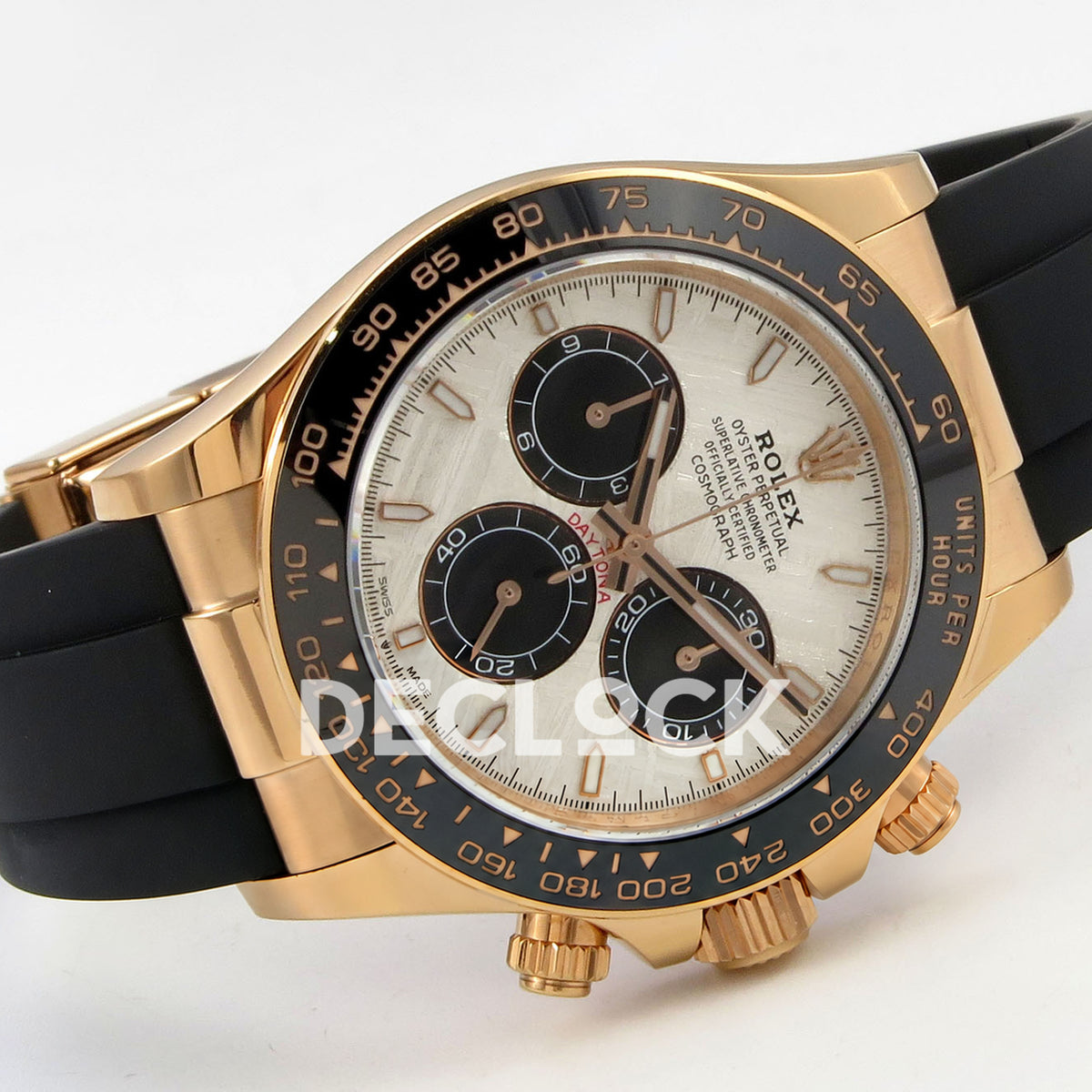 Rolex Daytona 126515 Clean Plus replica - horizontal front view with Oysterflex rubber strap