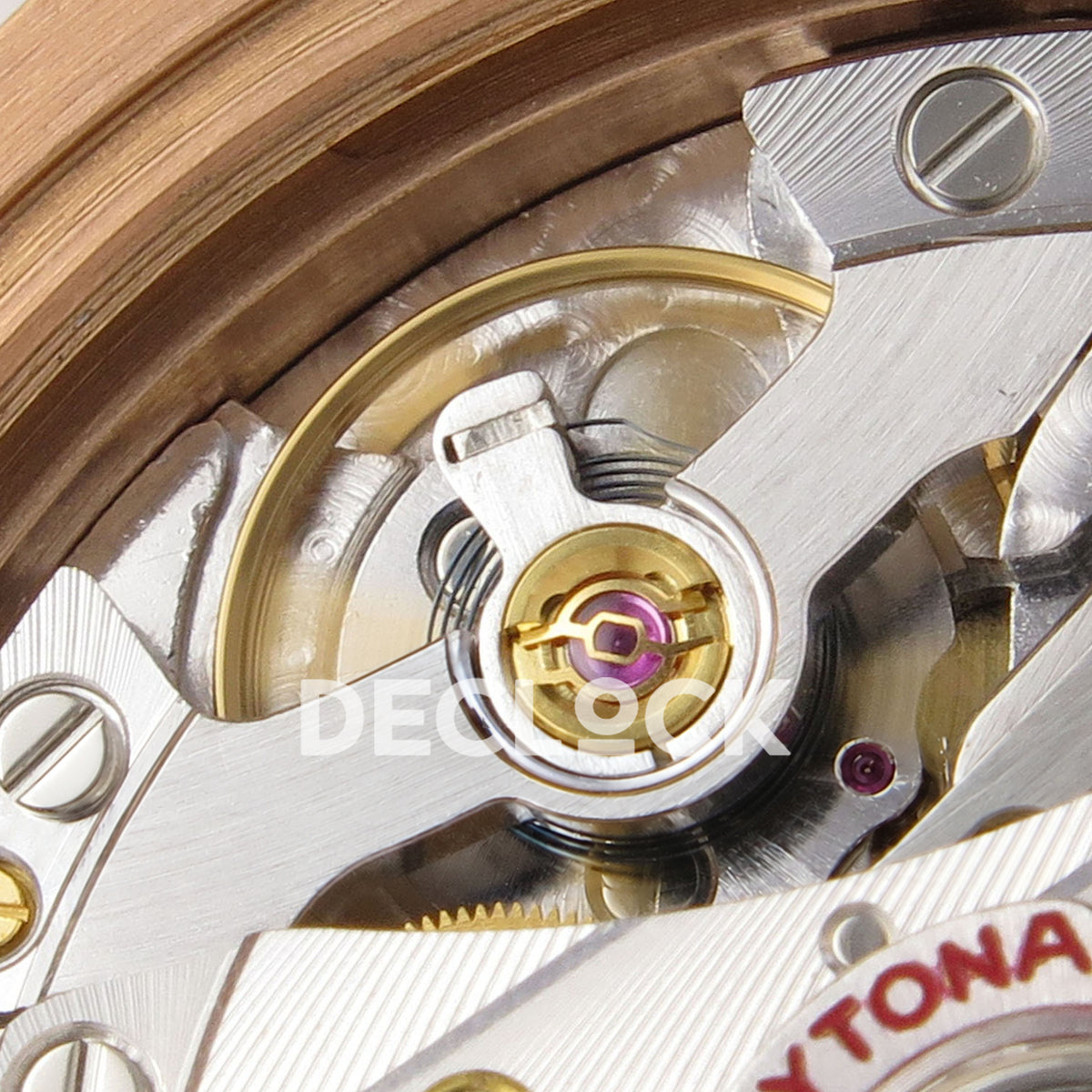 Rolex Daytona 126515 WF JH4131 black gem-set rose-gold replica - JH4131 balance wheel and hairspring close-up