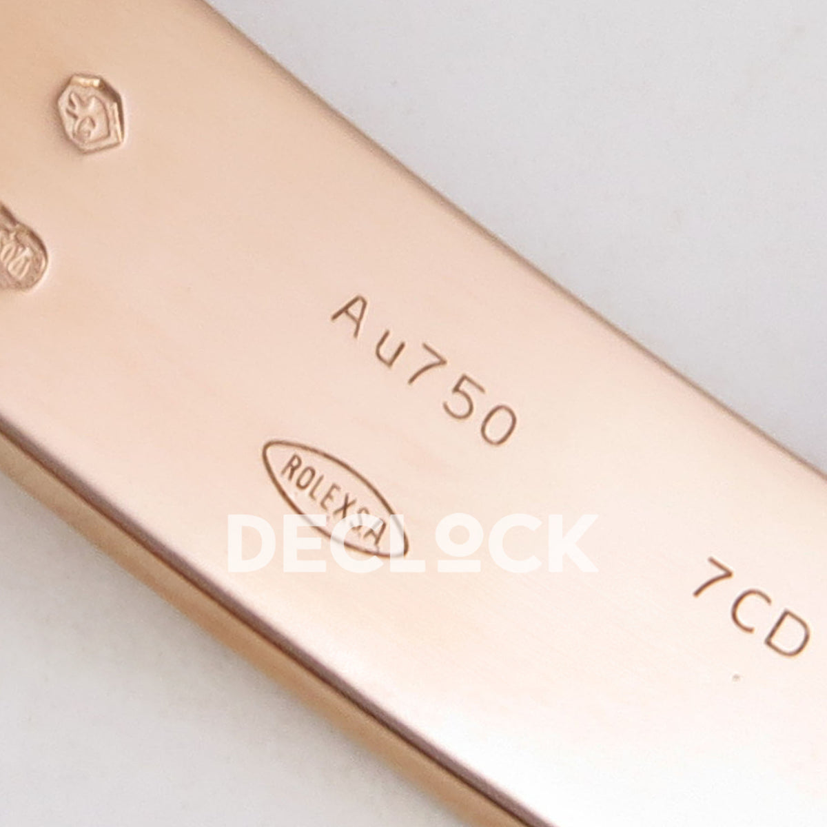 Rolex Daytona 126515 WF JH4131 black rose-gold replica - Au750 decorative marking and 7CD clasp code close-up