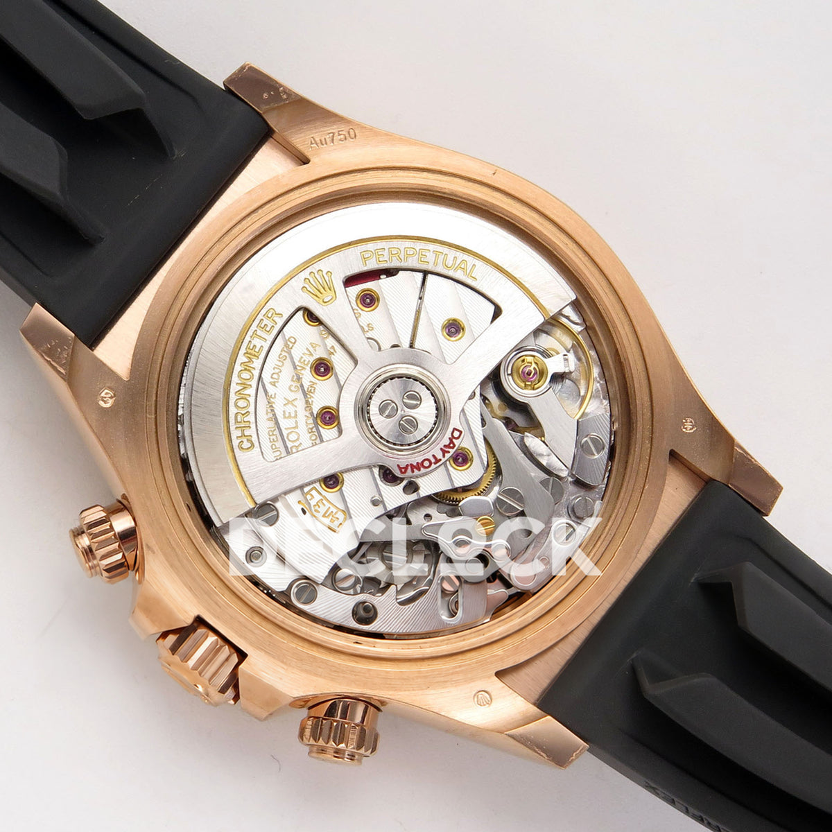 Rolex Daytona 126515 WF JH4131 rose-gold dial black subdial replica - JH4131 movement with rotor in alternate position and caseback removed