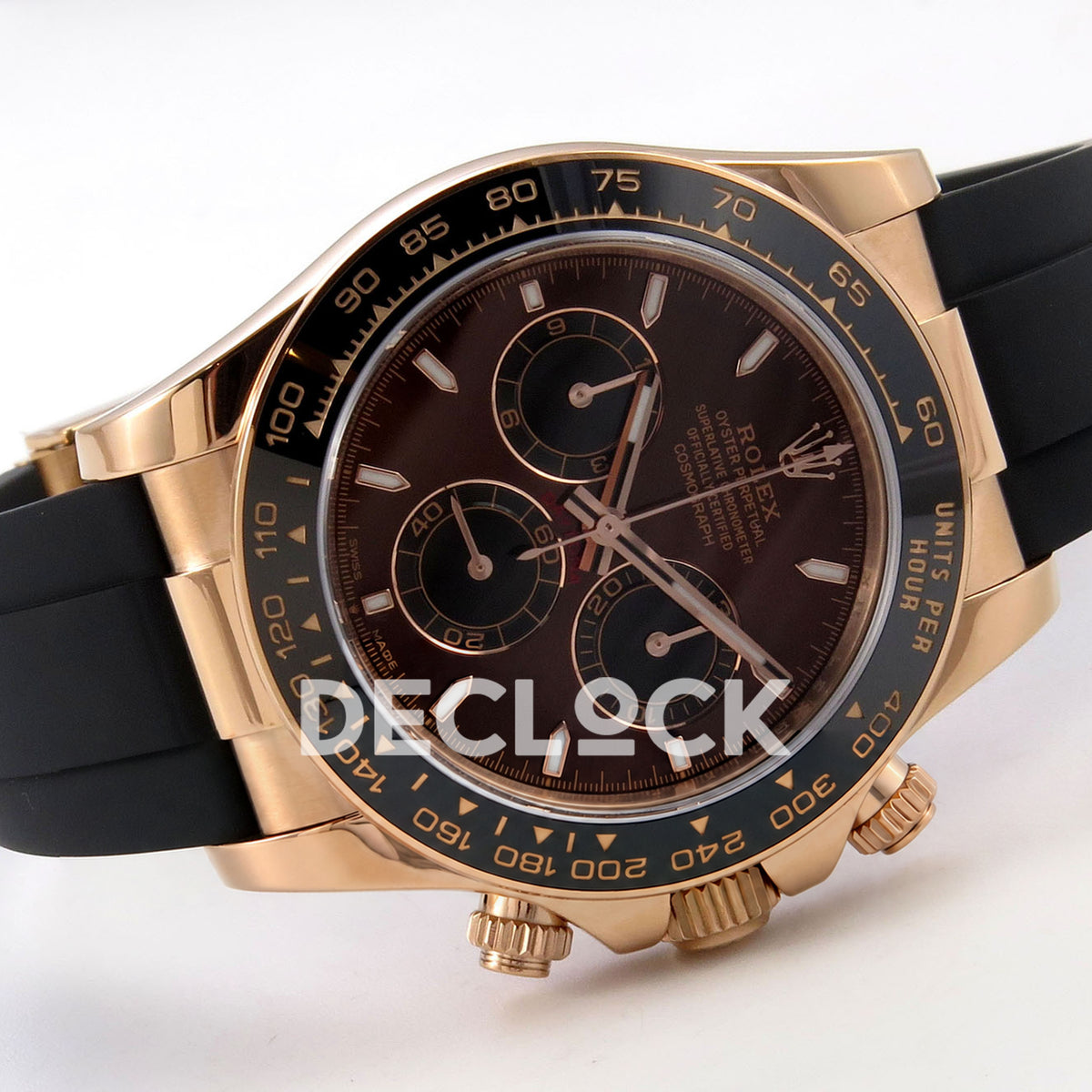 Rolex Daytona 126515 ZF replica - horizontal front view and rubber strap
