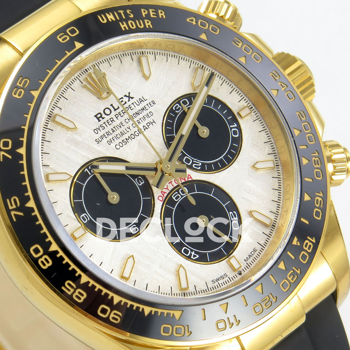 Rolex Daytona 126518 Clean Plus replica - angled meteorite-style dial close-up
