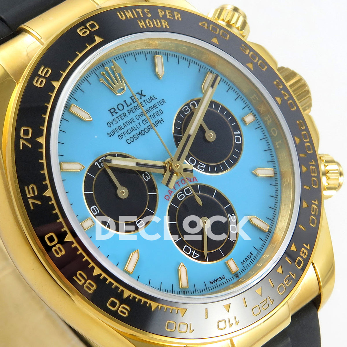 Rolex Daytona 126518 QF V10 Tiffany Blue replica - angled dial view