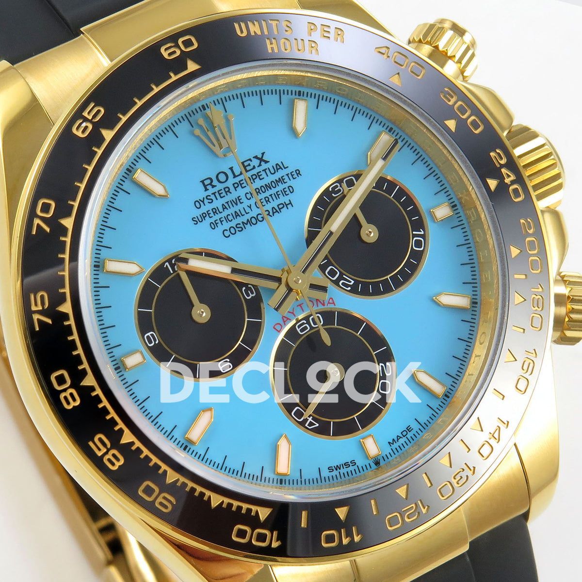 Rolex Daytona 126518 UFO Tiffany Blue replica - angled dial view