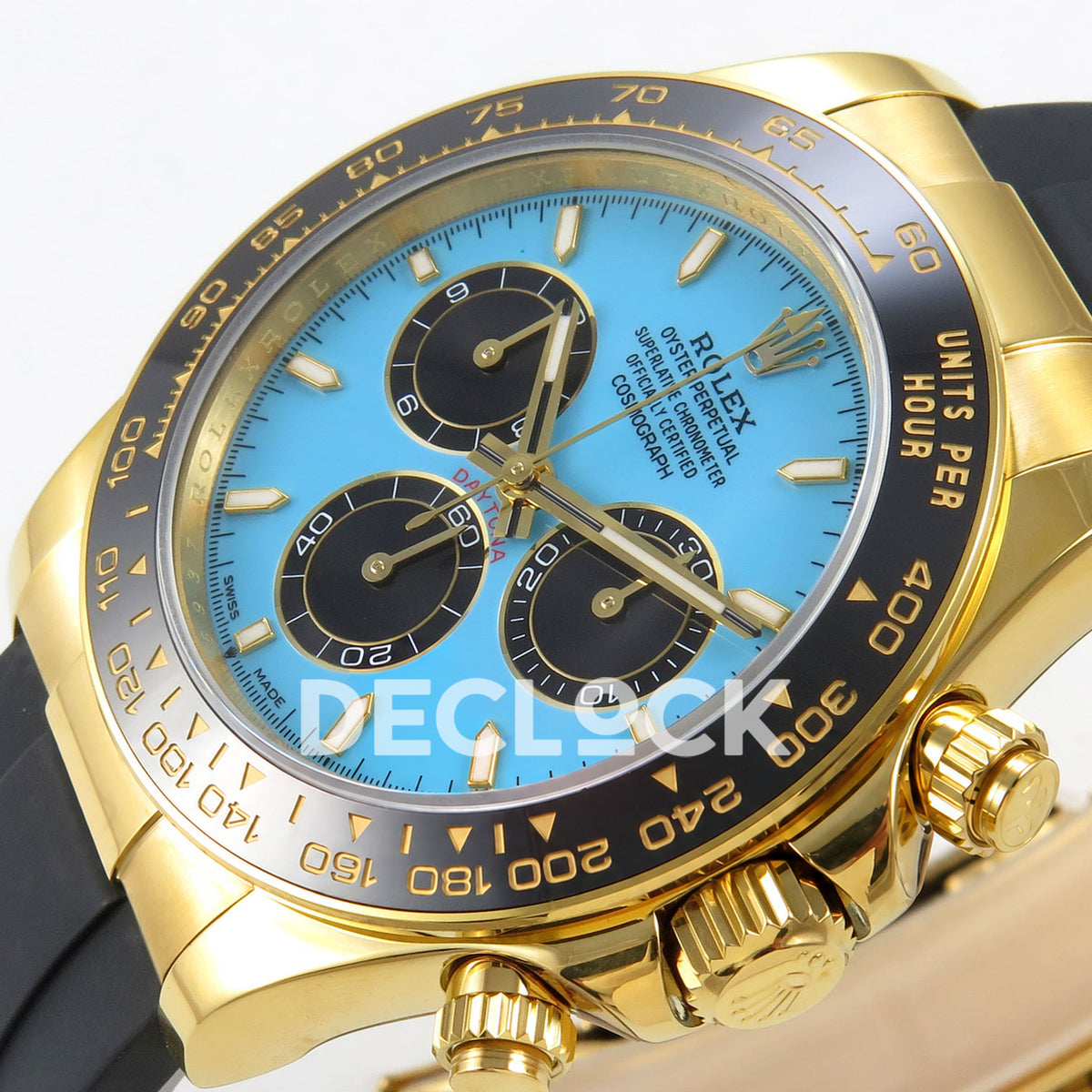 Rolex Daytona 126518 UFO Tiffany Blue replica - dial bezel view