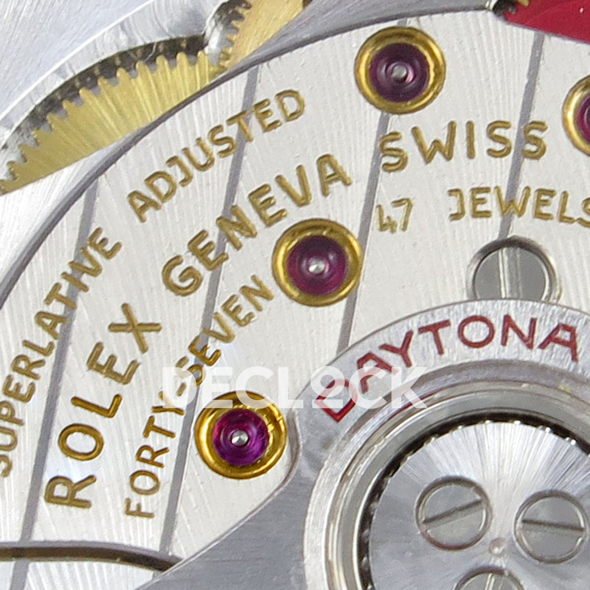 Rolex Daytona 126518 UFO Tiffany Blue replica - movement engraving view