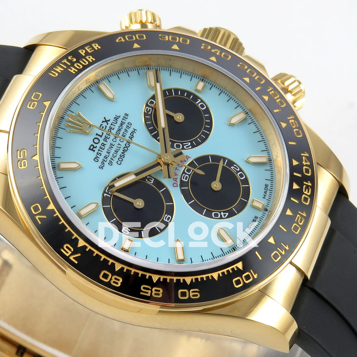 Rolex Daytona 126518 VSF V2 Tiffany Blue replica - opposite angled Tiffany Blue dial detail