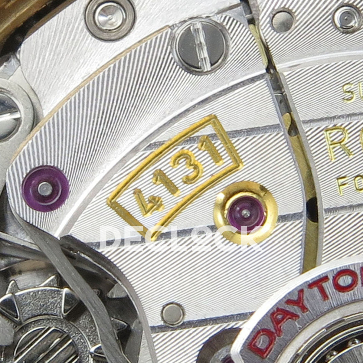 Rolex Daytona 126518 VSF V2 Tiffany Blue replica - original 4131 movement engraving and bridge detail