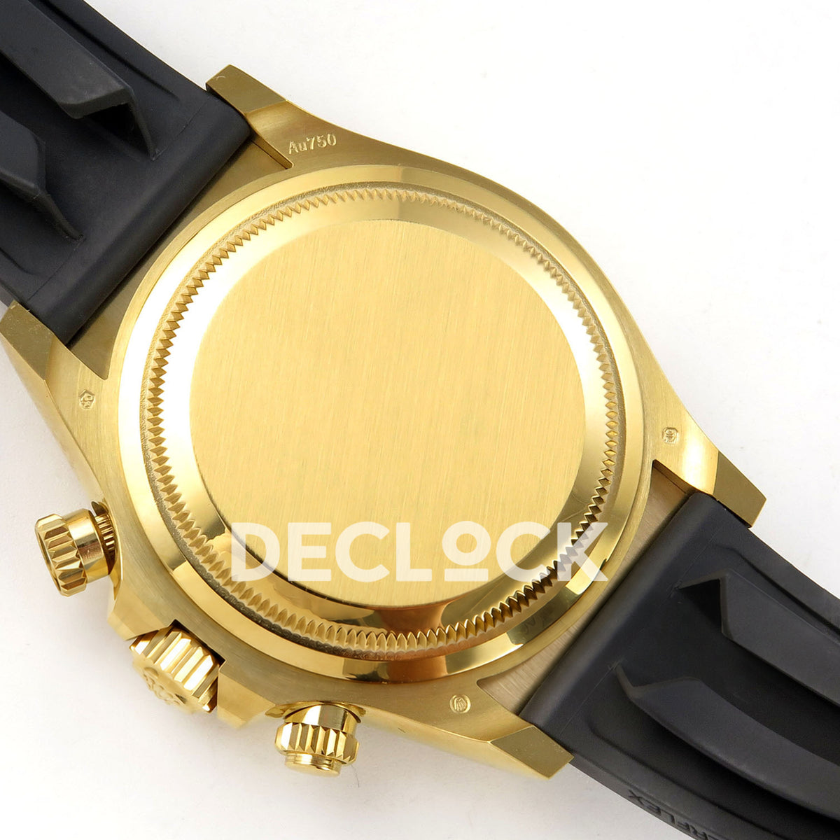 Rolex Daytona 126518 WF JH4131 turquoise yellow-gold replica - solid caseback and Oysterflex strap underside
