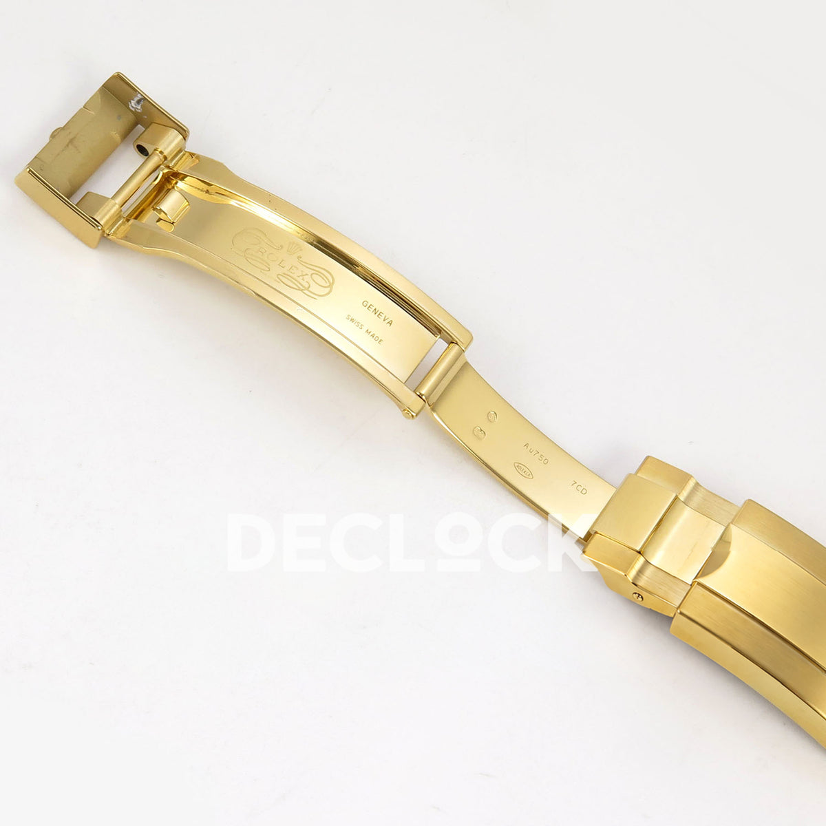 Rolex Daytona 126518 WF JH4131 turquoise yellow-gold replica - deployant clasp mechanism and decorative markings