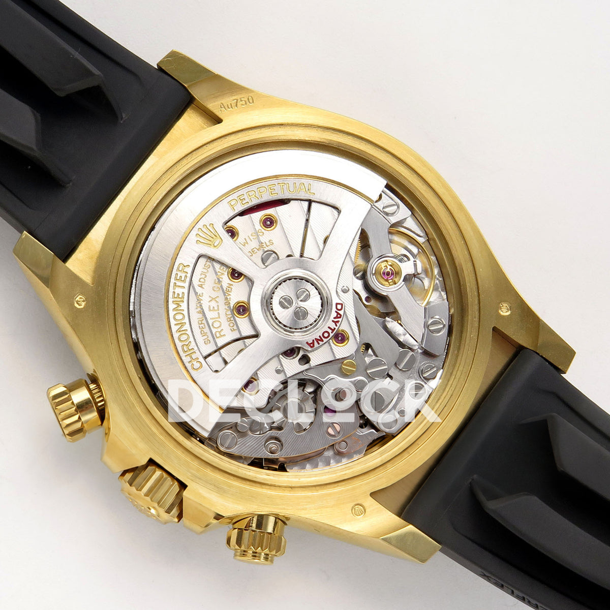 Rolex Daytona 126518 WF JH4131 turquoise yellow-gold replica - JH4131 movement with rotor in alternate position and caseback removed