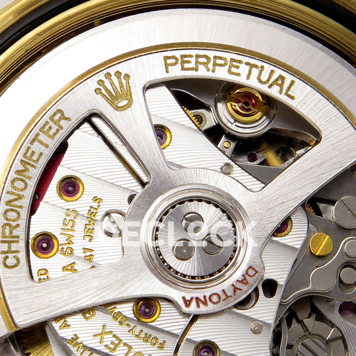Rolex Daytona 126518 ZF replica - automatic rotor and movement engraving close-up