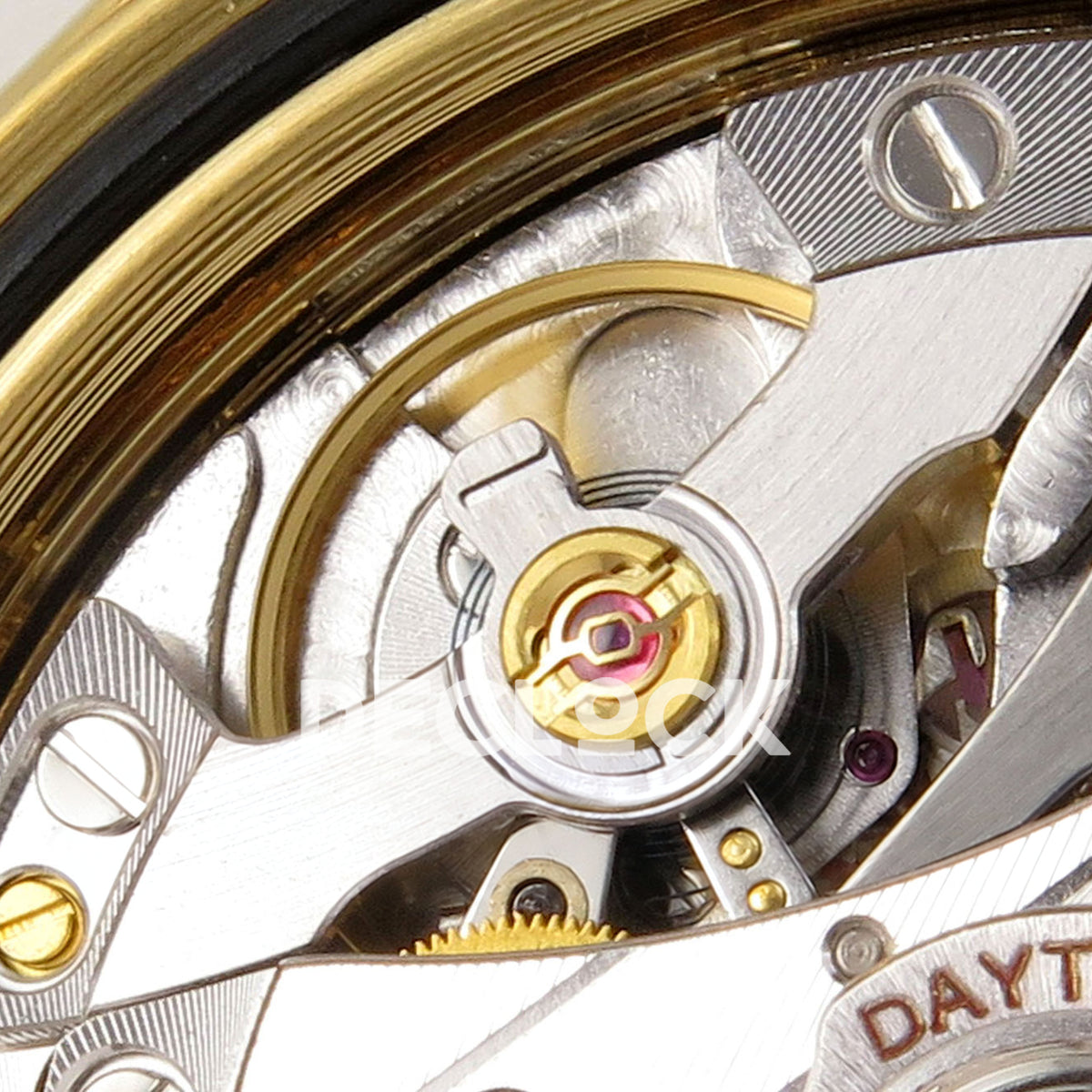 Rolex Daytona 126518 ZF replica - balance wheel, jewels and movement bridge detail