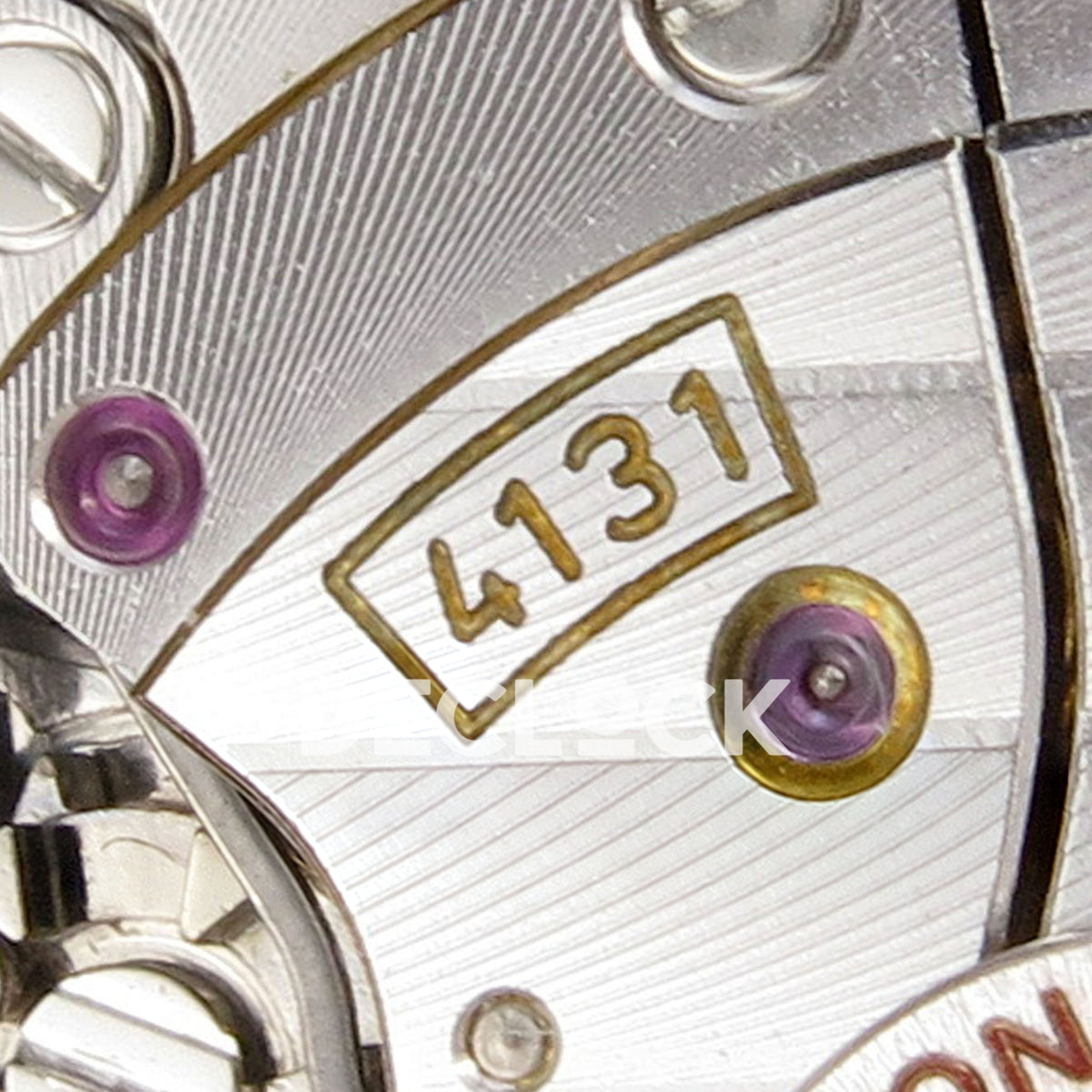Rolex Daytona 126518 ZF replica - 4131 calibre marking and movement parts close-up