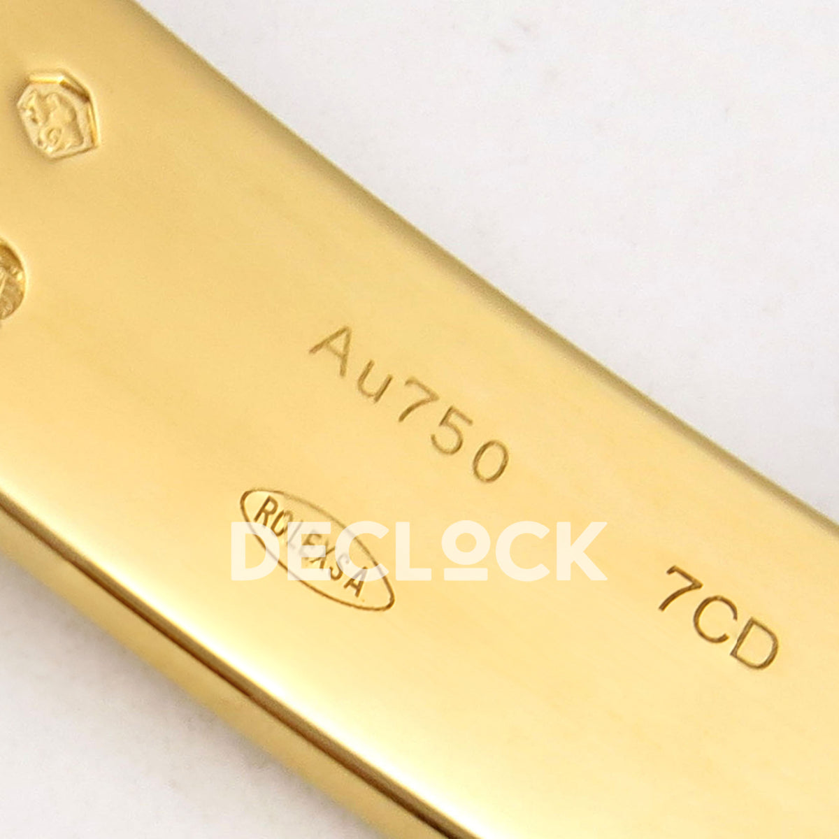 Rolex Daytona 126518 ZF replica - Au750 and clasp identification marking close-up