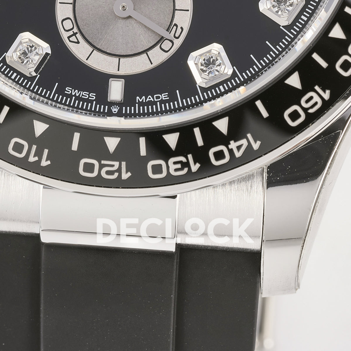 Rolex Daytona 126519 ARF replica - original Swiss Made dial text and lower bezel detail