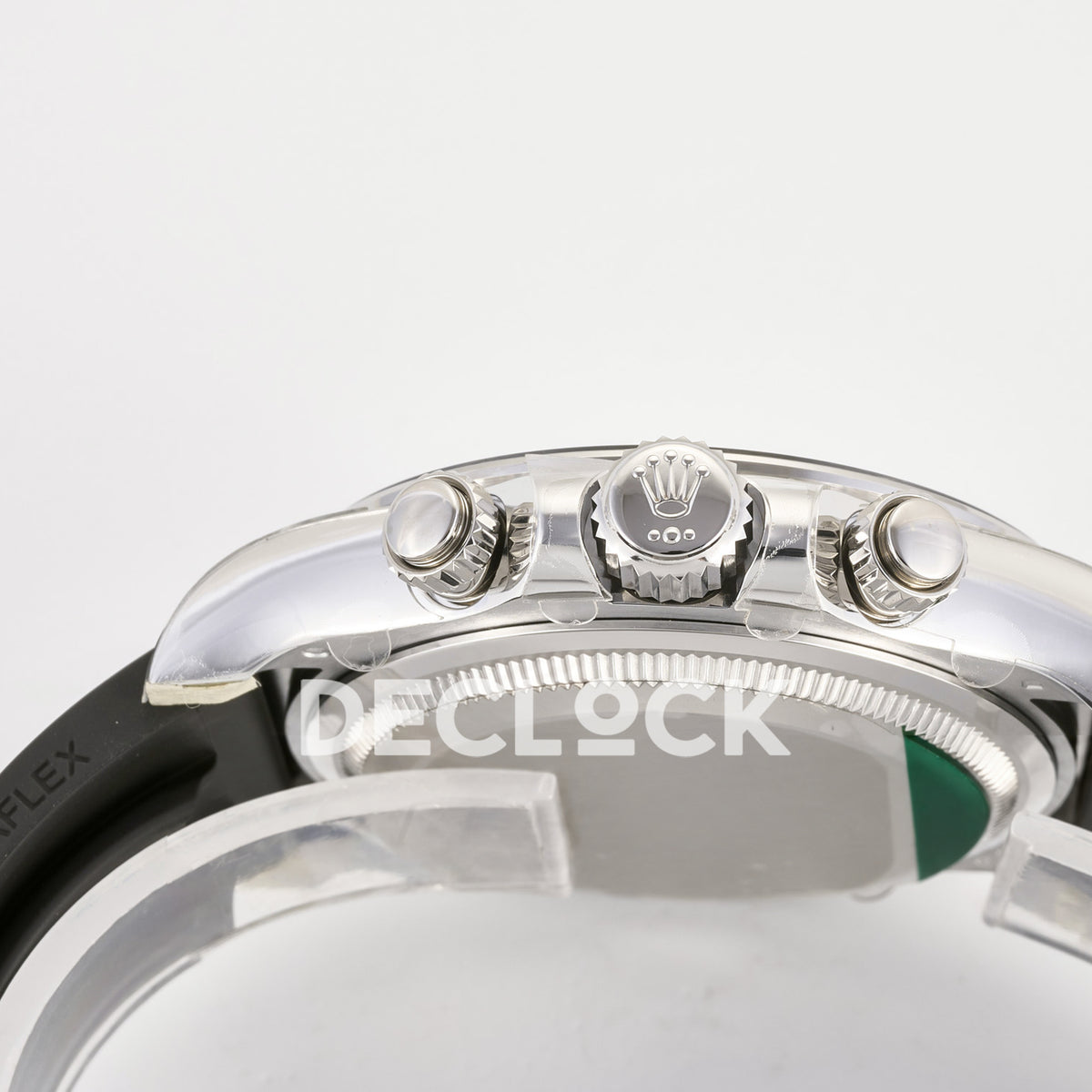Rolex Daytona 126519 ARF replica - Rolex crown and chronograph pushers close-up