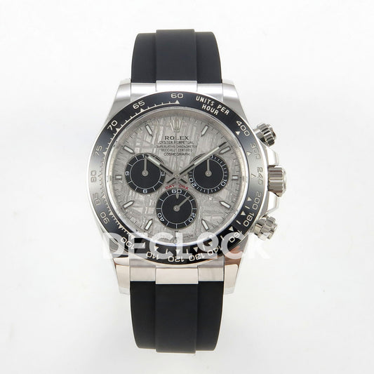 Rolex Daytona 126519 Clean Plus replica - front view of meteorite-style dial and Oysterflex strap