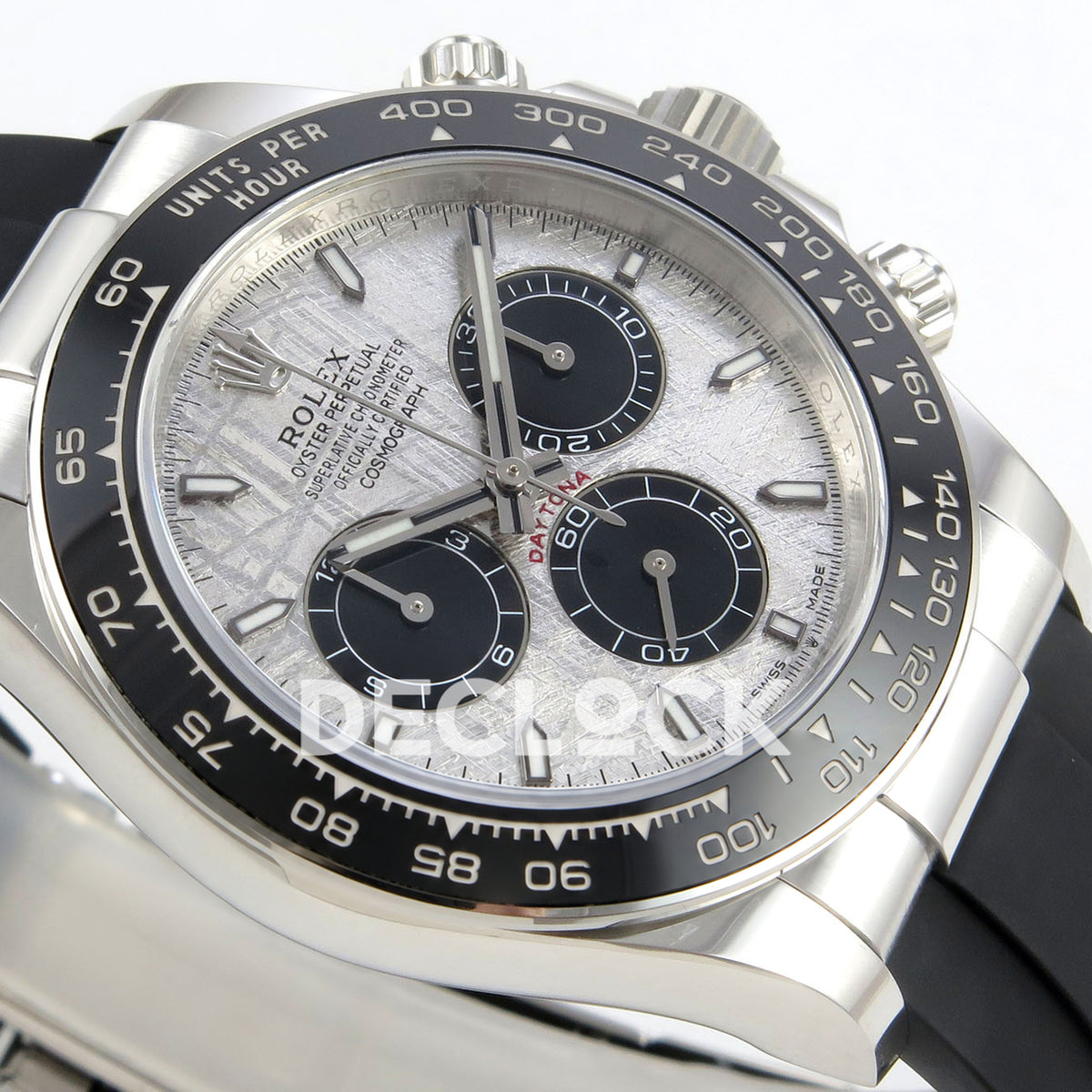 Rolex Daytona 126519 Clean Plus replica - opposite angled meteorite-style dial view