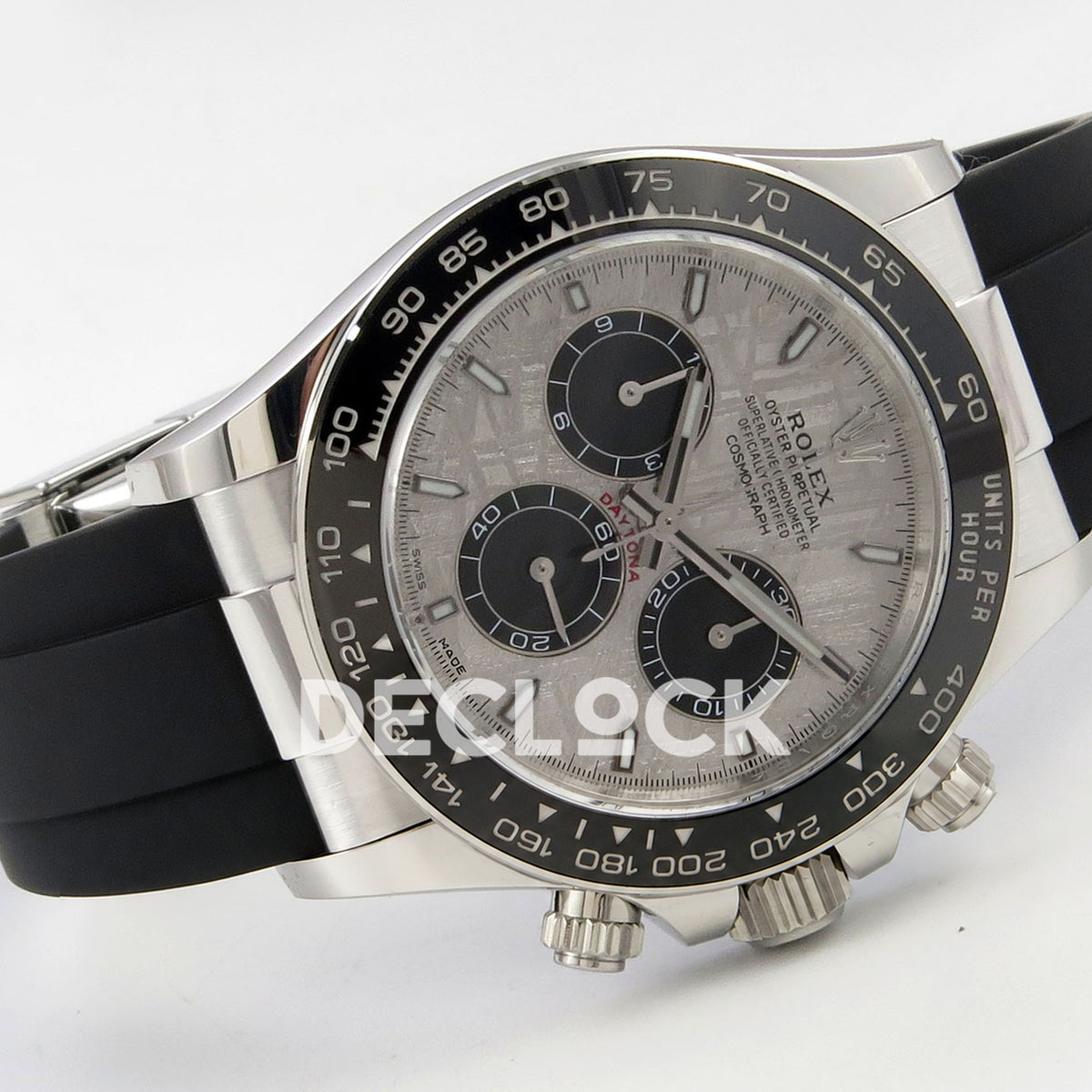 Rolex Daytona 126519 Clean Plus replica - horizontal front view with Oysterflex rubber strap