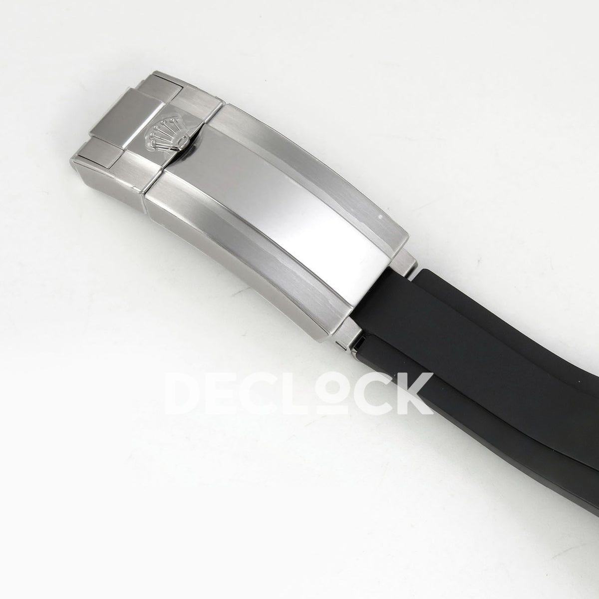 Rolex Daytona 126519 VF replica - closed silver-finish folding clasp and black Oysterflex strap