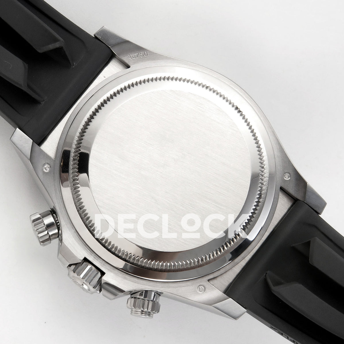 Rolex Daytona 126519 WF JH4131 grey black dial white-gold-style replica - solid caseback and Oysterflex strap underside