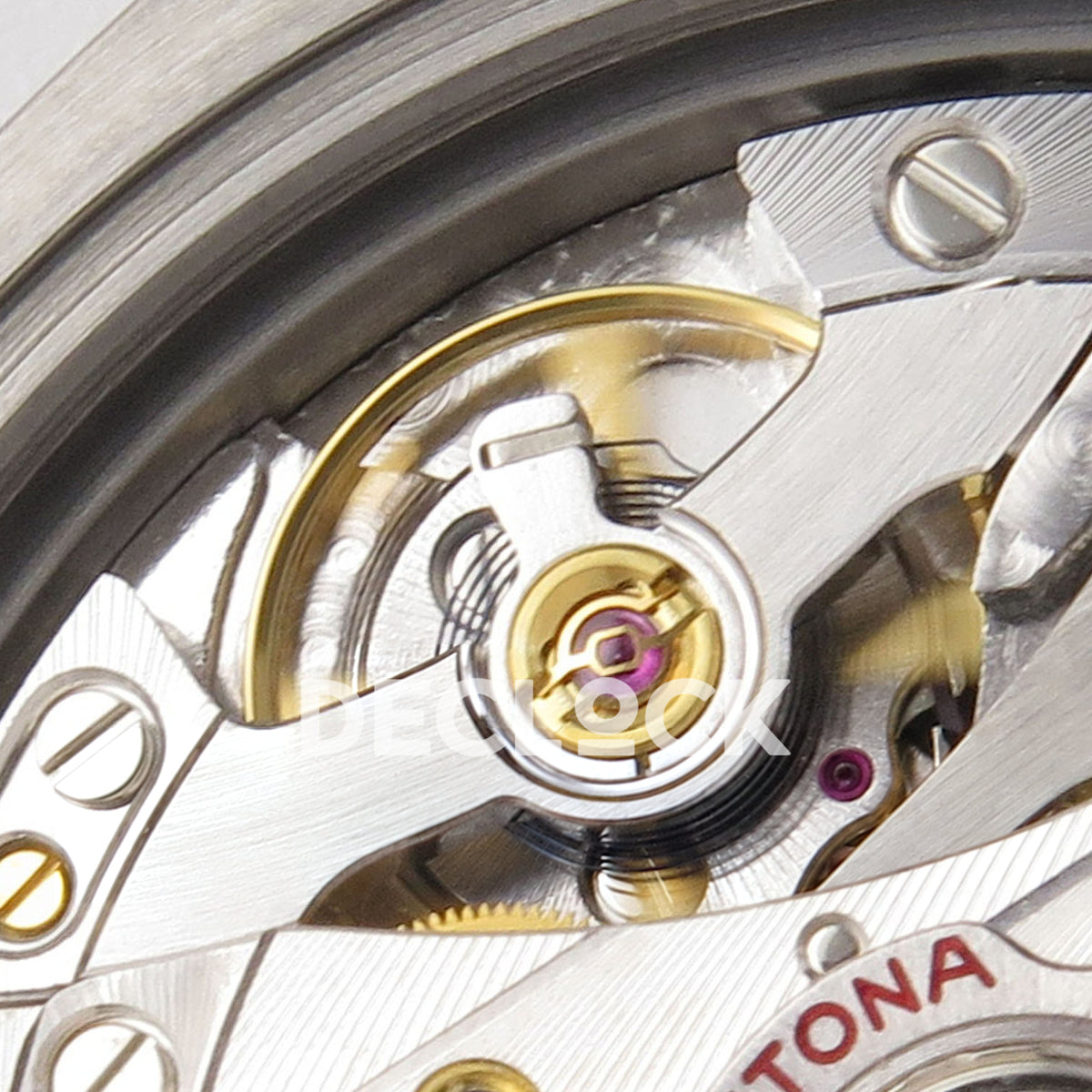 Rolex Daytona 126519 WF JH4131 grey black dial white-gold-style replica - JH4131 balance wheel and hairspring close-up