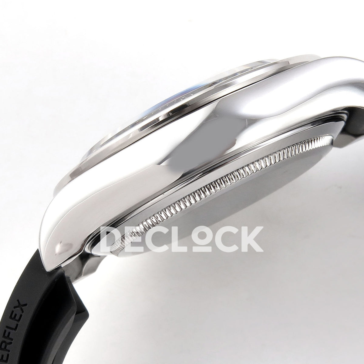 Rolex Daytona 126519 ZF replica - silver-finish case profile and rubber strap
