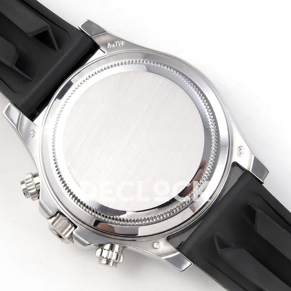 Rolex Daytona 126519 ZF replica - closed caseback and inside black rubber strap