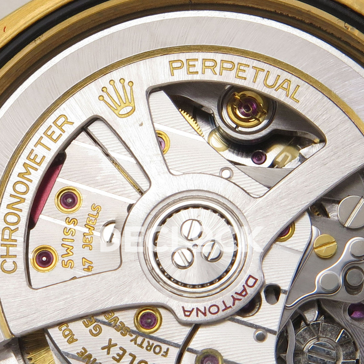 Rolex Daytona 126538TBR QF replica - original automatic rotor engraving close-up