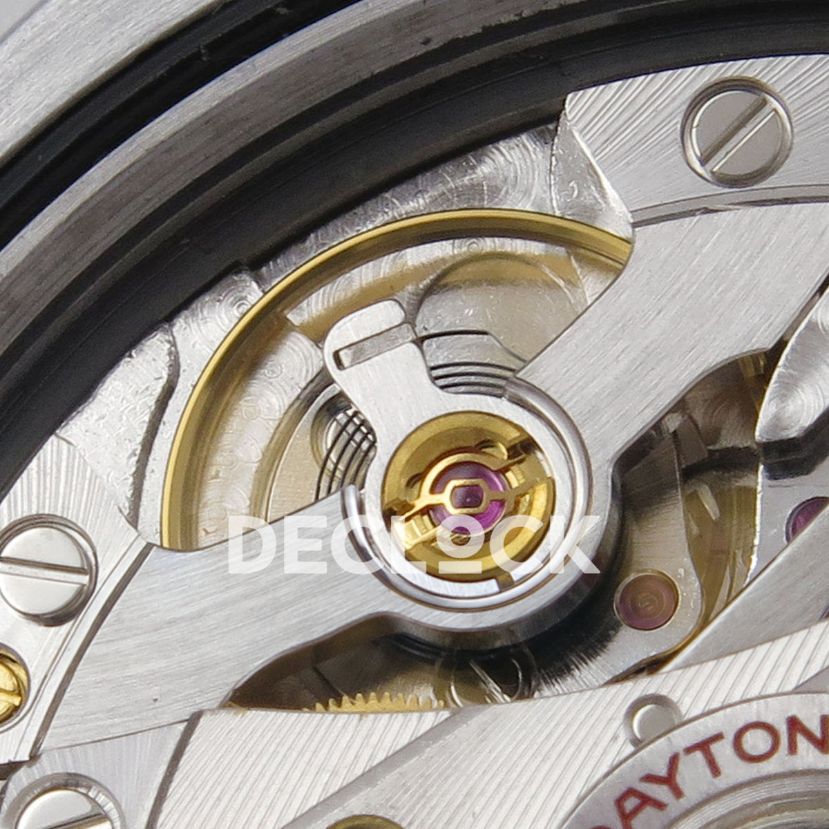 Rolex Daytona 126539TBR QF replica - free-sprung balance wheel and purple jewel close-up