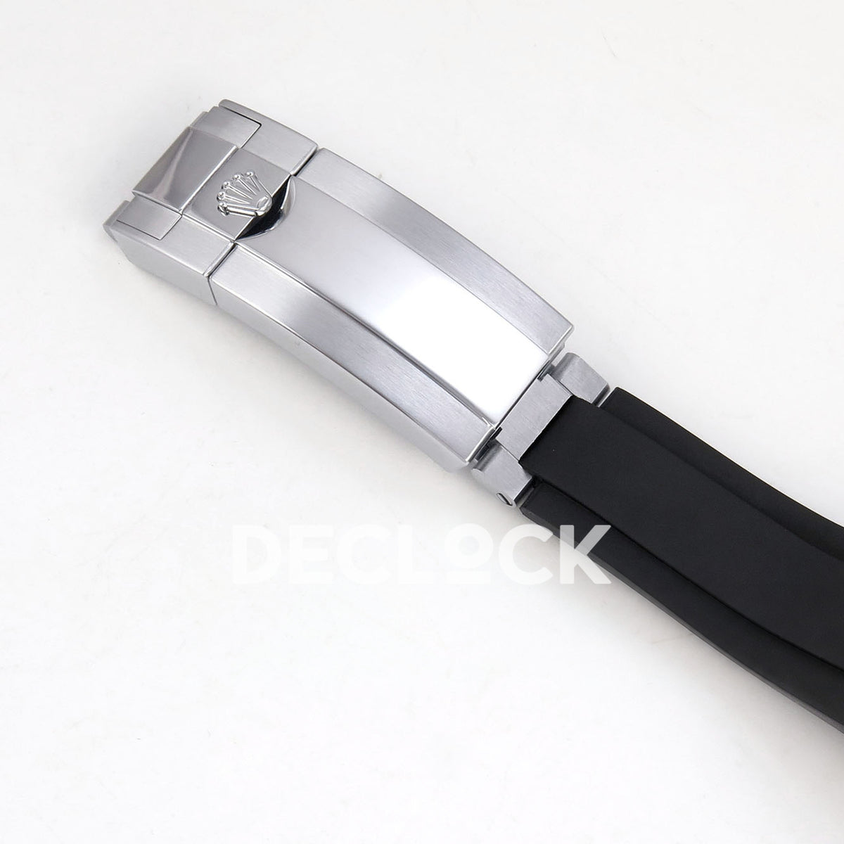 Rolex Daytona 126539TBR QF replica - closed silver-finish folding clasp and black Oysterflex strap