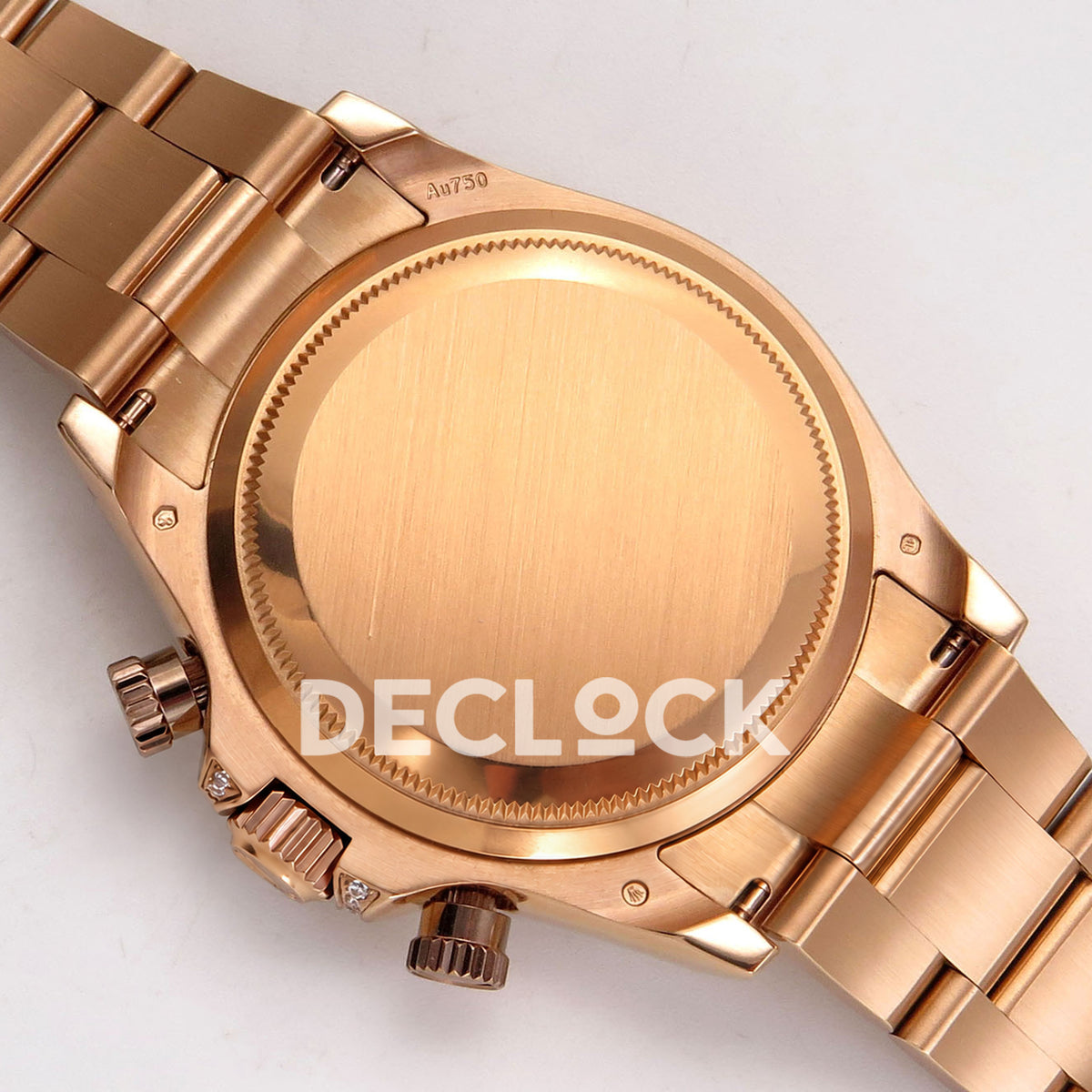 Rolex Daytona 126595TBR QF replica - closed caseback with original Au750 case marking