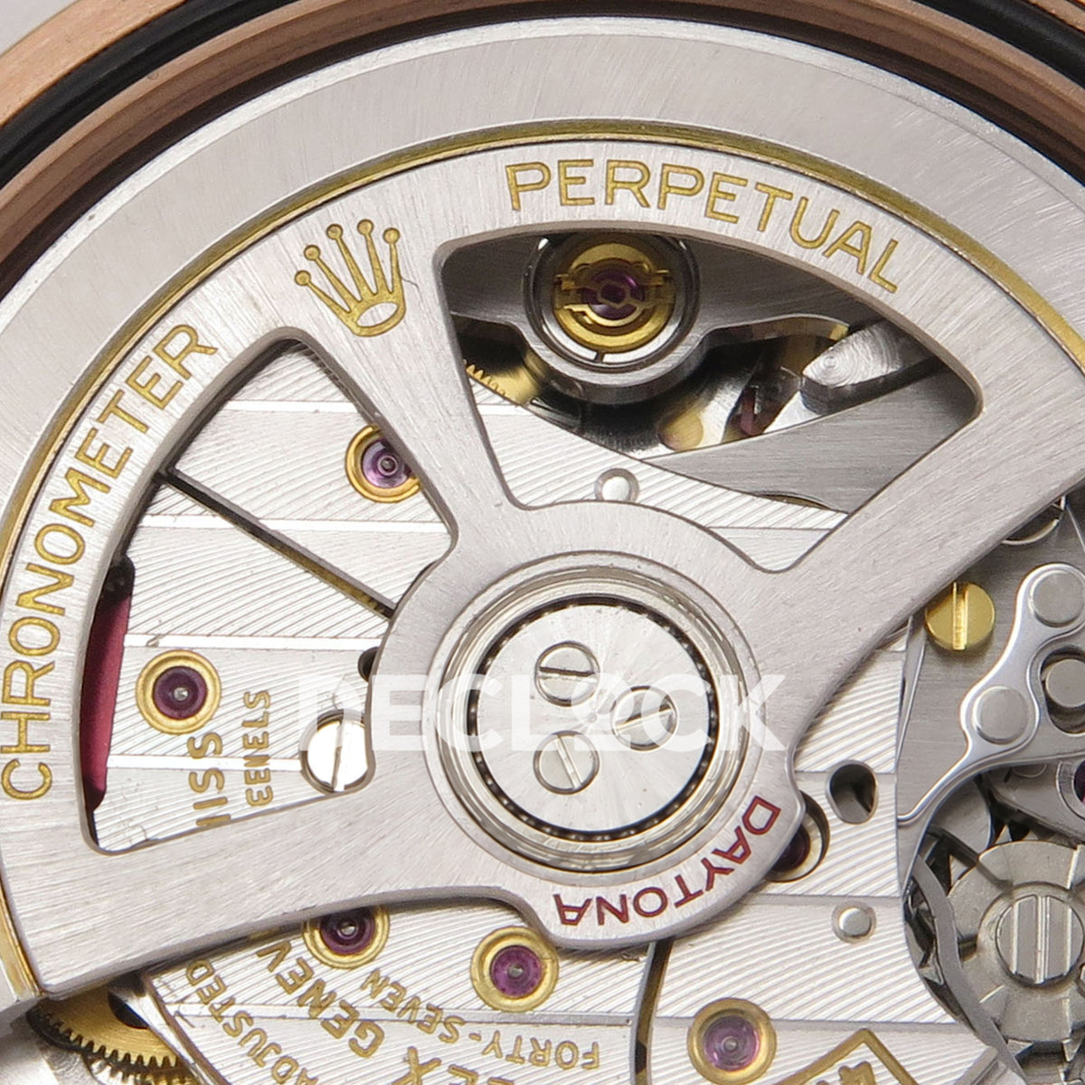 Rolex Daytona 126595TBR QF replica - original automatic rotor engraving close-up
