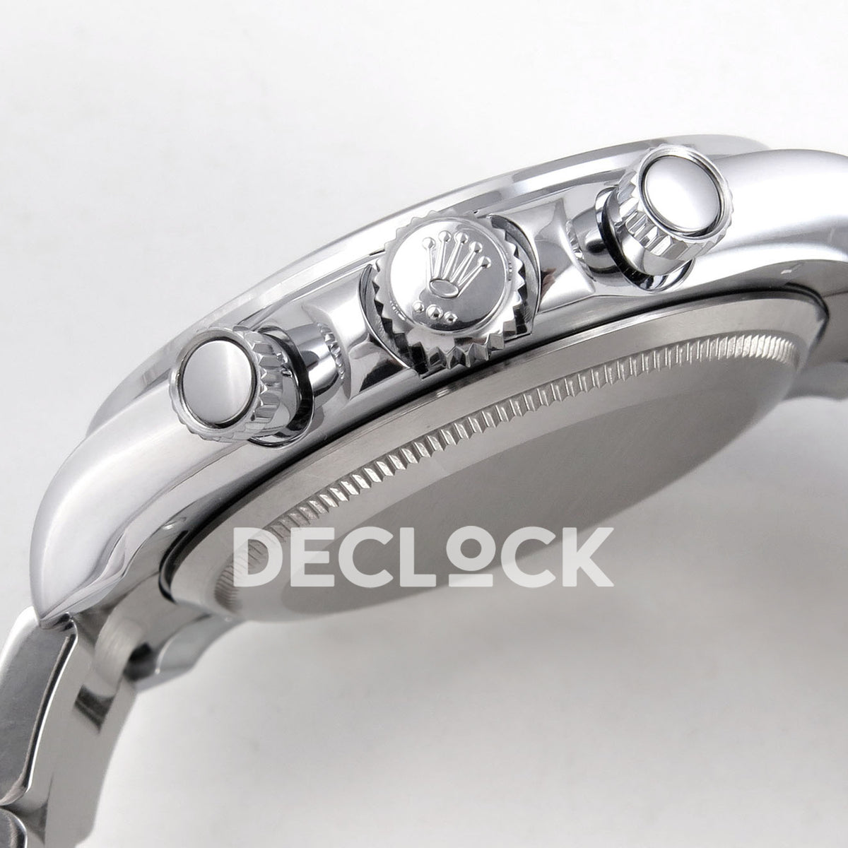 Rolex Daytona 126599TBR QF replica - winding crown, chronograph pushers and smooth steel crown protectors