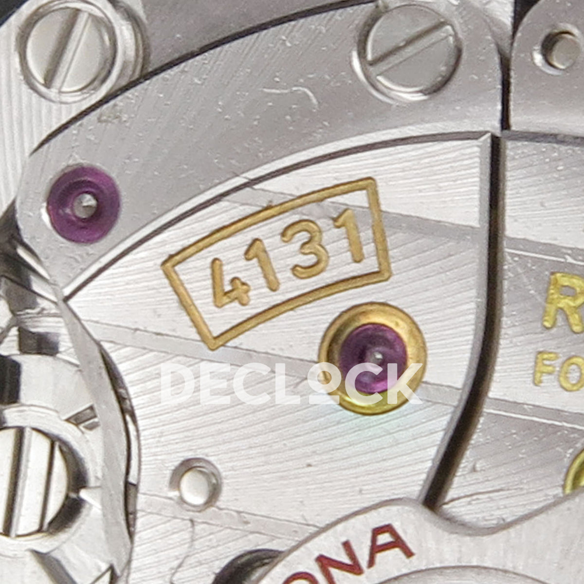 Rolex Daytona 126599TBR QF replica - original 4131 calibre marking and movement bridge