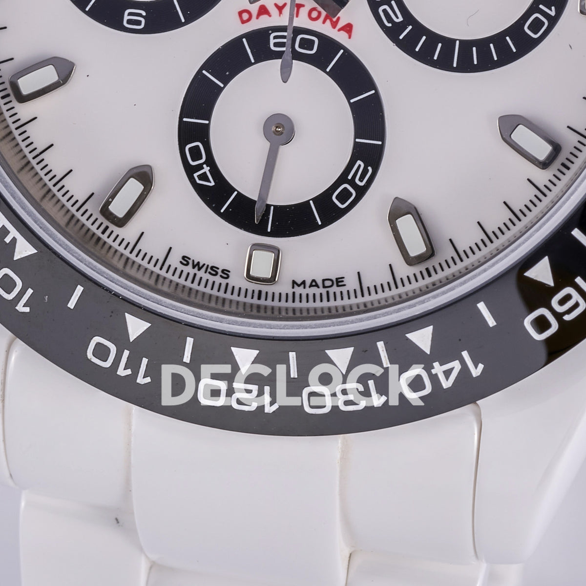 Rolex Daytona ADGF replica - original Swiss Made printing, white six-hour marker, grey running-seconds hand and black tachymeter detail