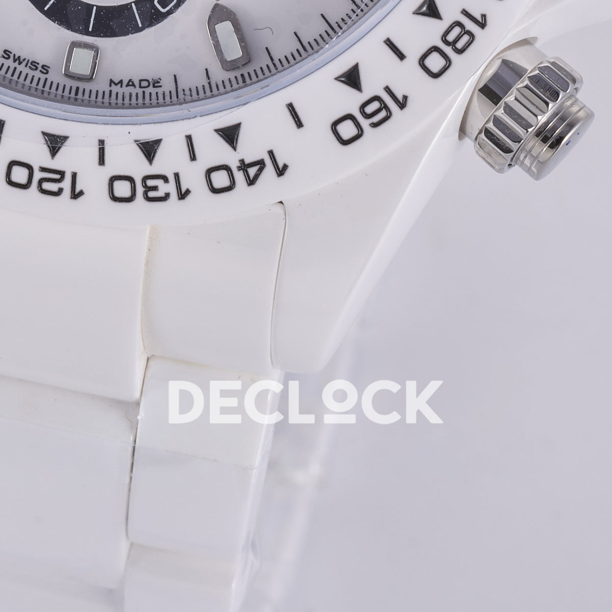 Rolex Daytona ADGF replica - white ceramic tachymeter bezel, lower lugs and bracelet detail