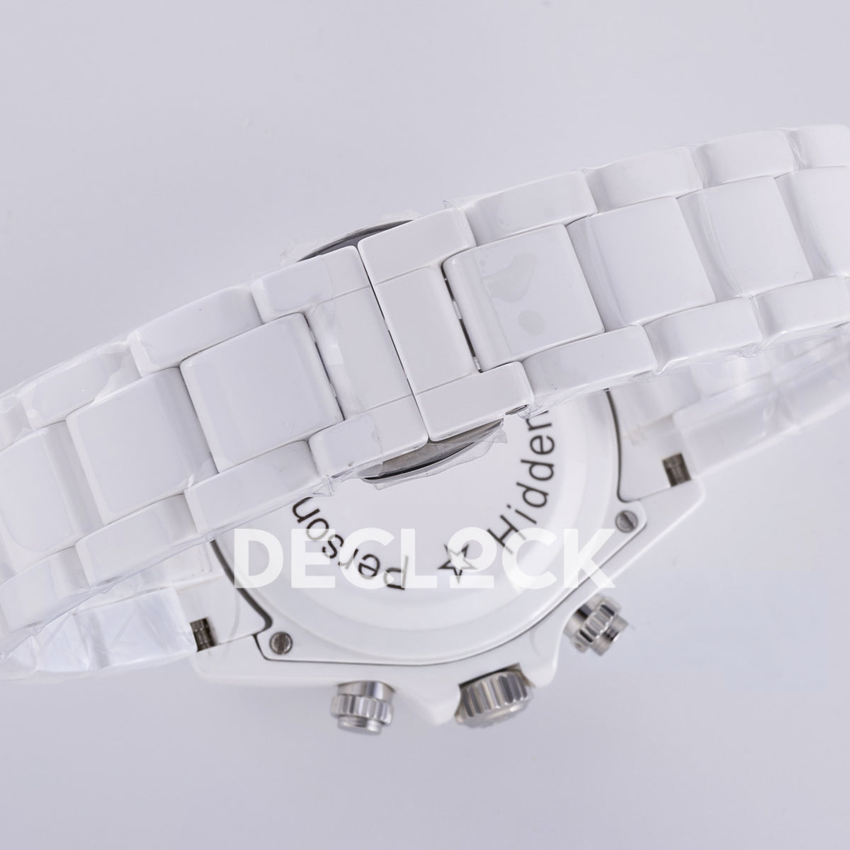 Rolex Daytona ADGF replica - original white ceramic bracelet, clasp, caseback and Personal Tailor Hidden edition markings