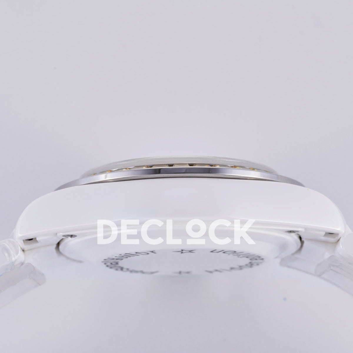Rolex Daytona ADGF replica - original white ceramic case profile, physical underside markings and yellow gem bezel