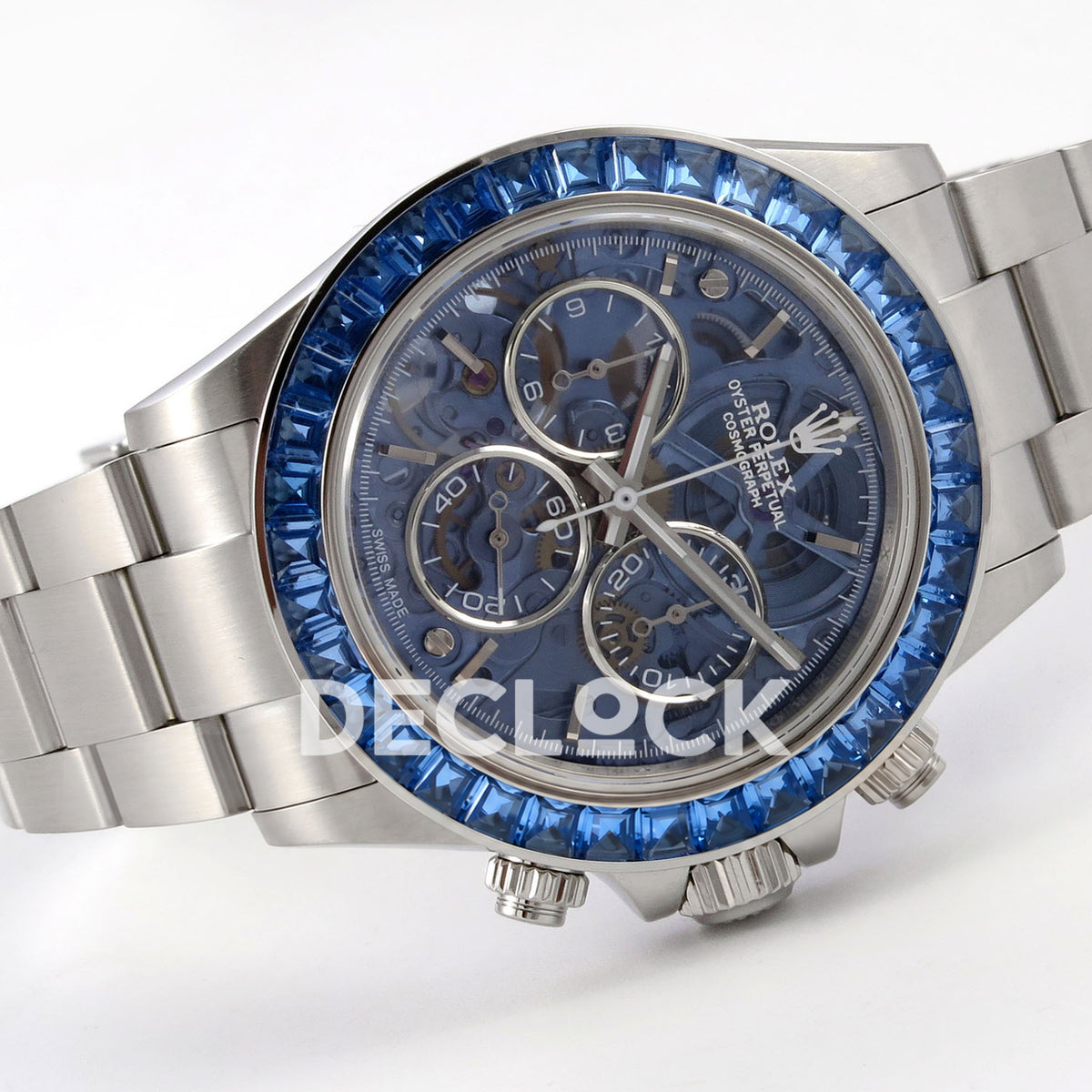Rolex Daytona Arolla SONIC blue skeleton SA4130 replica - bracelet front