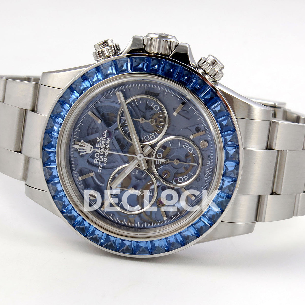 Rolex Daytona Arolla SONIC blue skeleton SA4130 replica - opposite front