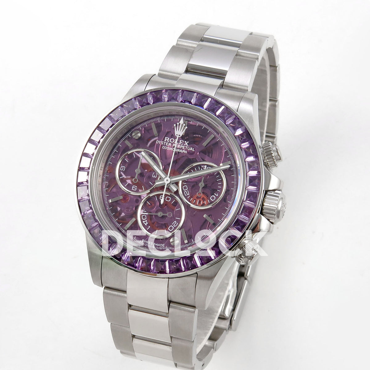 Rolex Daytona Arolla SONIC purple skeleton SA4130 replica - angled front