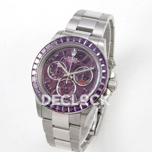 Rolex Daytona Arolla SONIC purple skeleton SA4130 replica - angled front