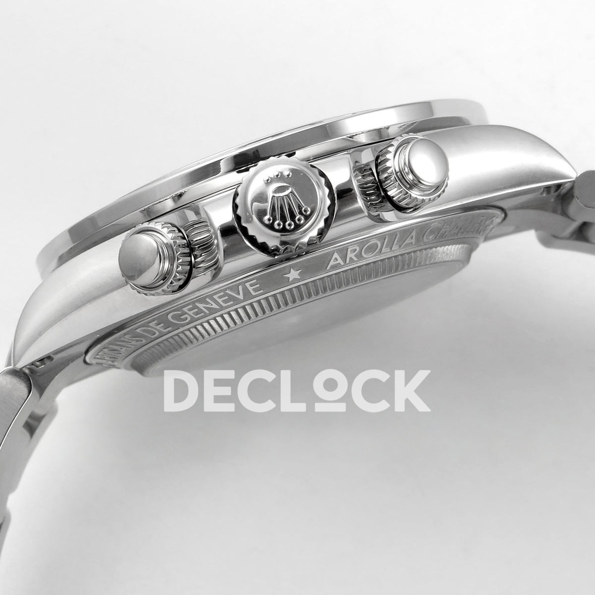 Rolex Daytona Arolla SONIC purple skeleton SA4130 replica - crown and pushers