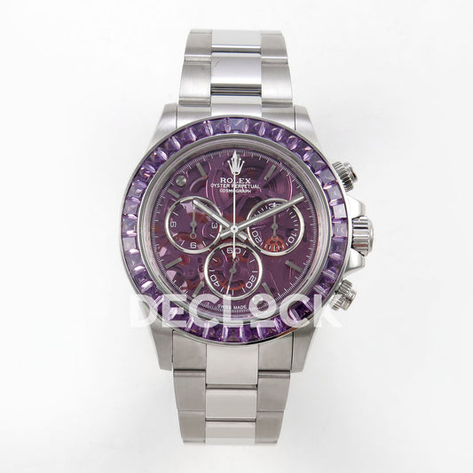 Rolex Daytona Arolla SONIC purple skeleton SA4130 replica - front