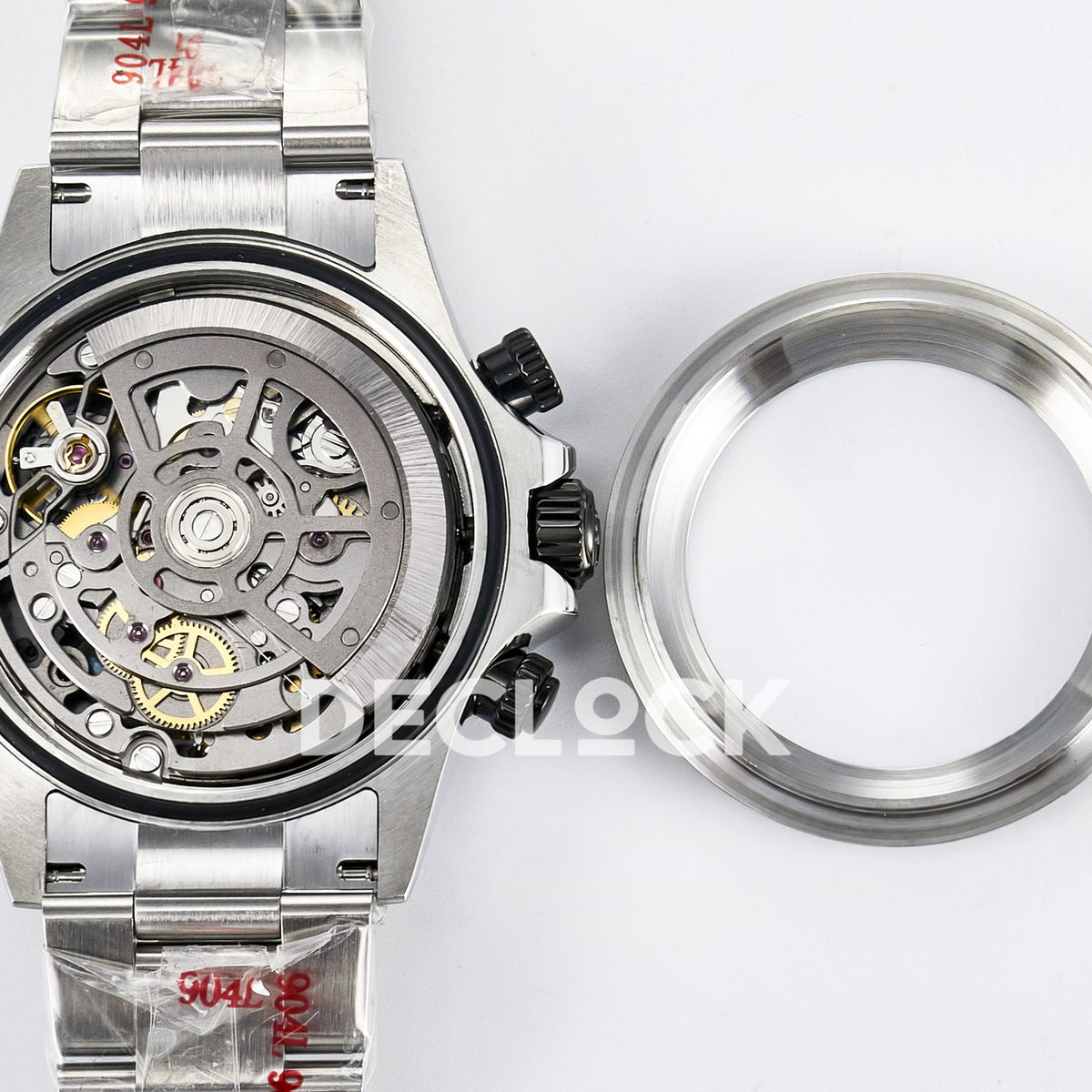Rolex Daytona Artisans Black Skeleton GETF DD4802 replica - opened caseback and detached rear ring